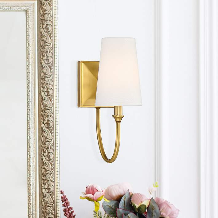 Savoy House Cameron 13" High Warm Brass Wall Sconce - #475X1 | Lamps Plus | Lamps Plus
