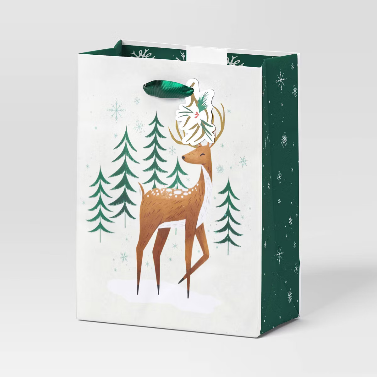 Deer Petite Christmas Gift Bag Ivory - Wondershop™ | Target