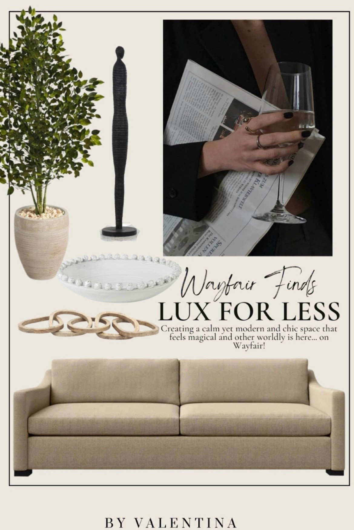 I’m thrilled with my latest Wayfair finds—luxury vibes for less! From the sleek modern sofa to chic sculptural decor, this space feels calm, elegant, and effortlessly stylish. Perfect for anyone craving that magical, serene atmosphere without breaking the bank. Trust me, affordable luxe is totally possible! 

 #LTKSeasonal #LTKHome #LTKStyleTip