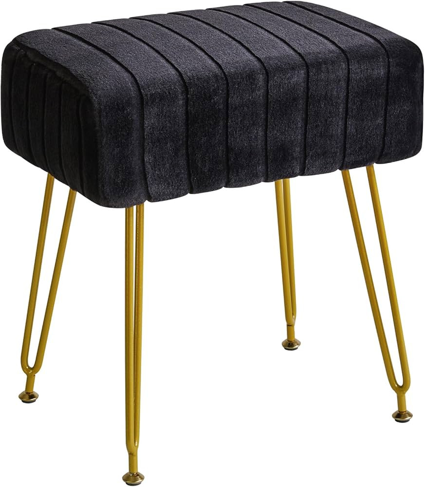 IBUYKE Velvet Rectangular Footrest Ottoman, Makeup Vanity Stool Side Table, Dressing Table Seat, ... | Amazon (US)