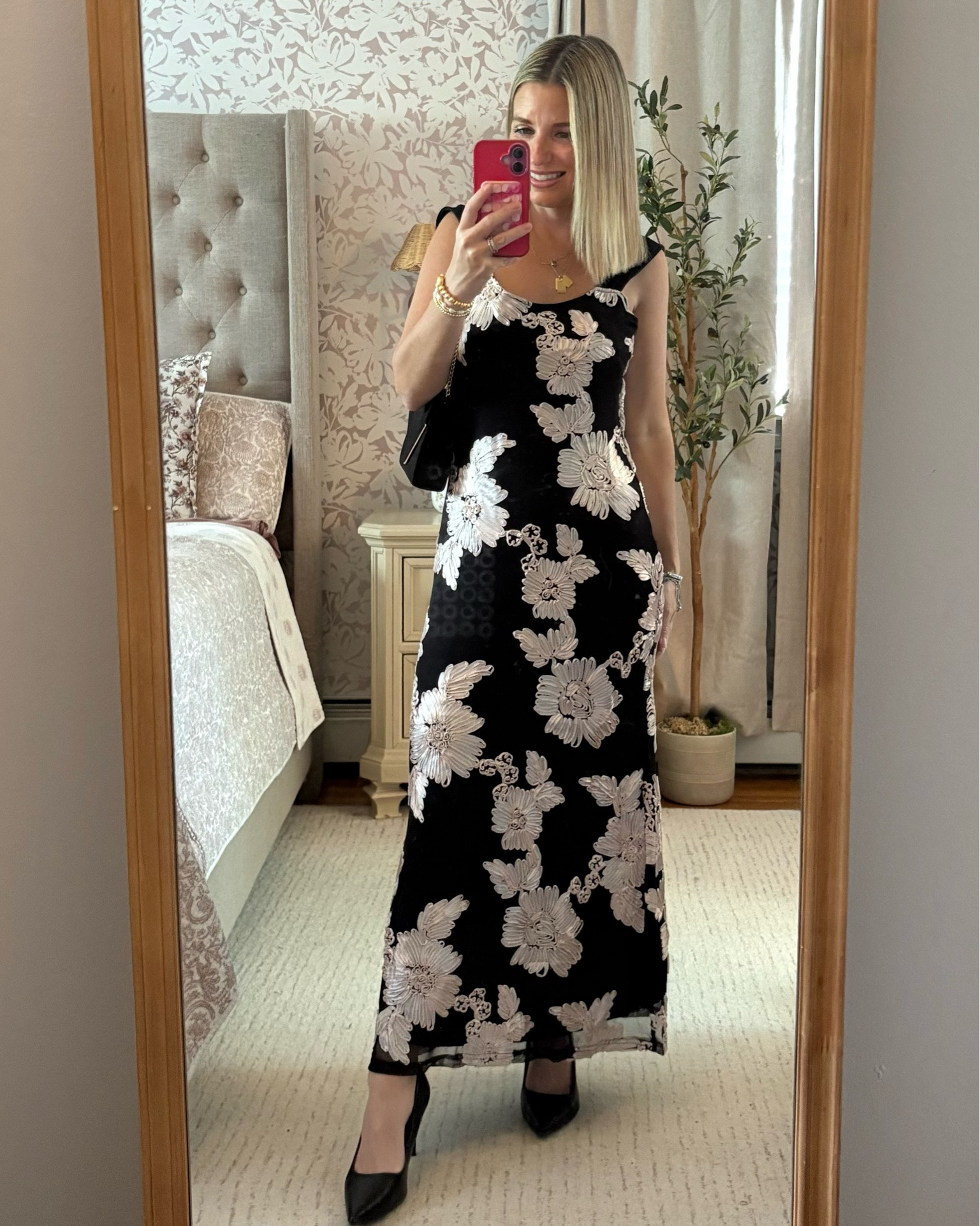 Black tie wedding guest dress option! Love the detail of the flowers!!

#LTKootd #LTKWedding #LTKPetite