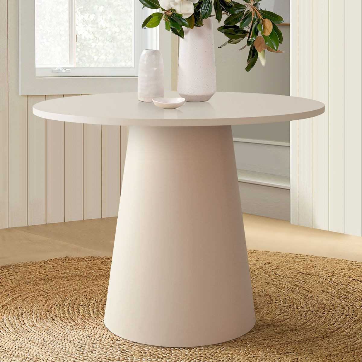 Dwen 35'' Manufactured Wood Foild with White Matt Finish Paper Round Top Pedestal Dining Table-M... | Target