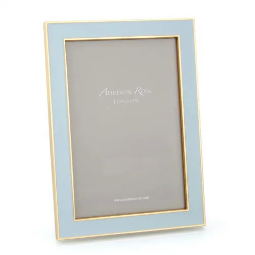Gold Trim, Powder Blue Enamel Picture Frame 8 x 10 in | Gracious Style