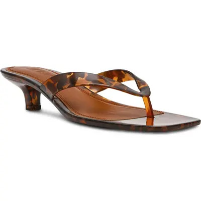 Steve Madden Tracie Kitten Heel Flip Flop in Chestnut Suede at Nordstrom, Size 9.5 | Nordstrom