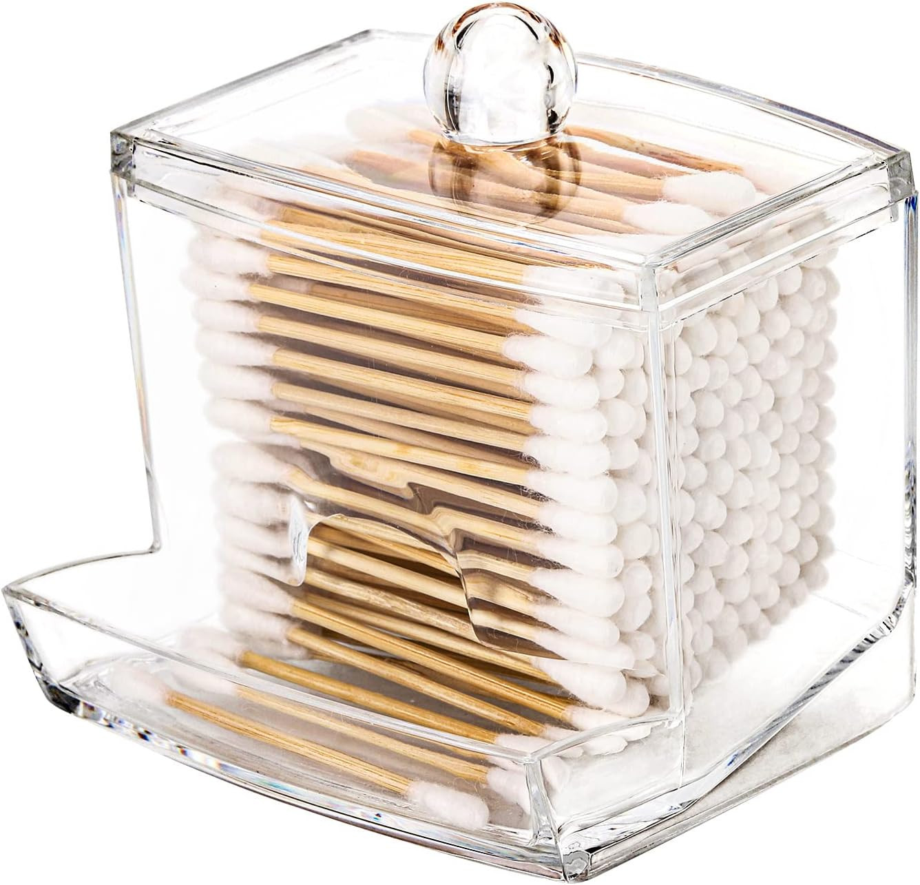 Tbestmax 10oz Qtip Holder Dispenser Big Clear Bathroom Organizer Accessories Decor for Storage-Qt... | Amazon (US)