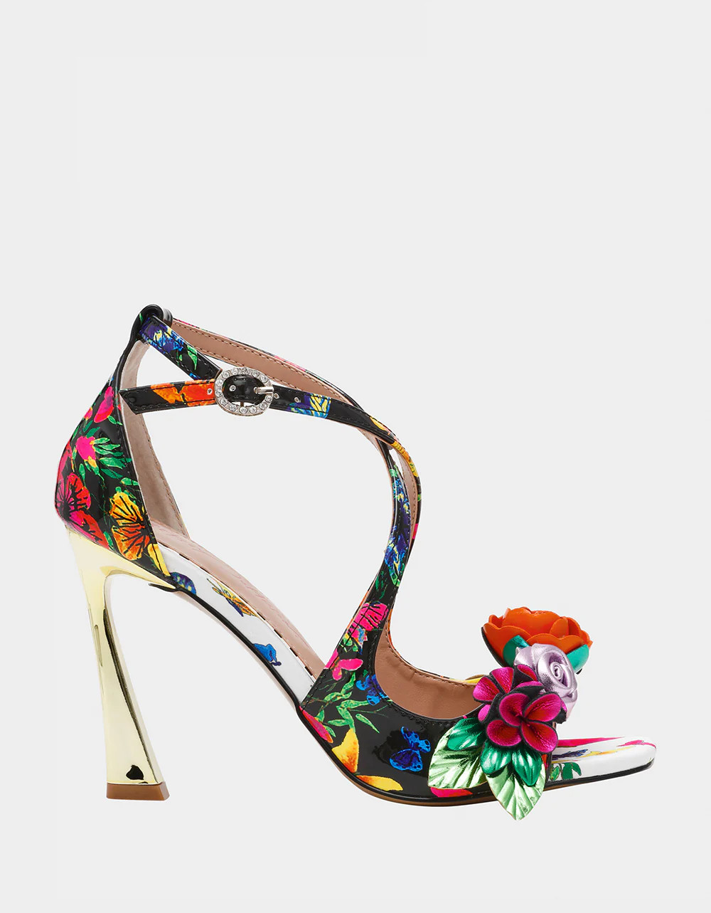 MIKAH BLACK MULTI Square-Toe Strappy Heel | Women's Heels | Betsey Johnson