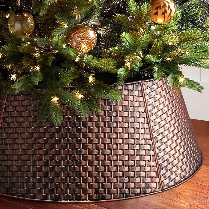 Metal Christmas Tree Collar - 28" Christmas Tree Ring Xmas Tree Base Cover Stand, Tree Basket Dec... | Amazon (US)