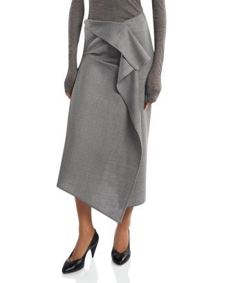 Draped Tailored Wool Skirt | Bloomingdale's (US)