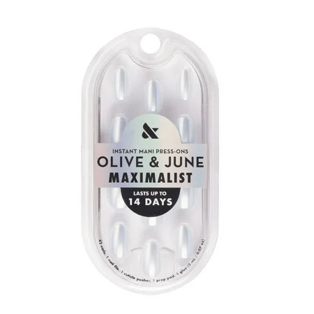 Olive & June Instant Mani Maximalist Short Round Press-On Nails, Sky Chrome, 42 Pieces | Walmart (US)