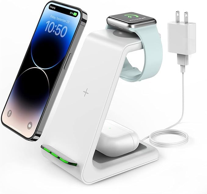 Wireless Charging Stand, GEEKERA 3 in 1 Wireless Charger Dock Station for iPhone 14 Pro Max/14 Pr... | Amazon (US)