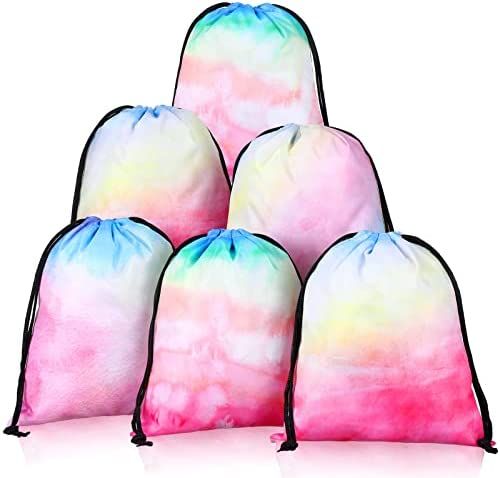 Shappy 12 Pack Tie Dye Party Favors Birthday Gift Bags Medium Drawstring Party Favor Bags Tie Dye... | Amazon (US)