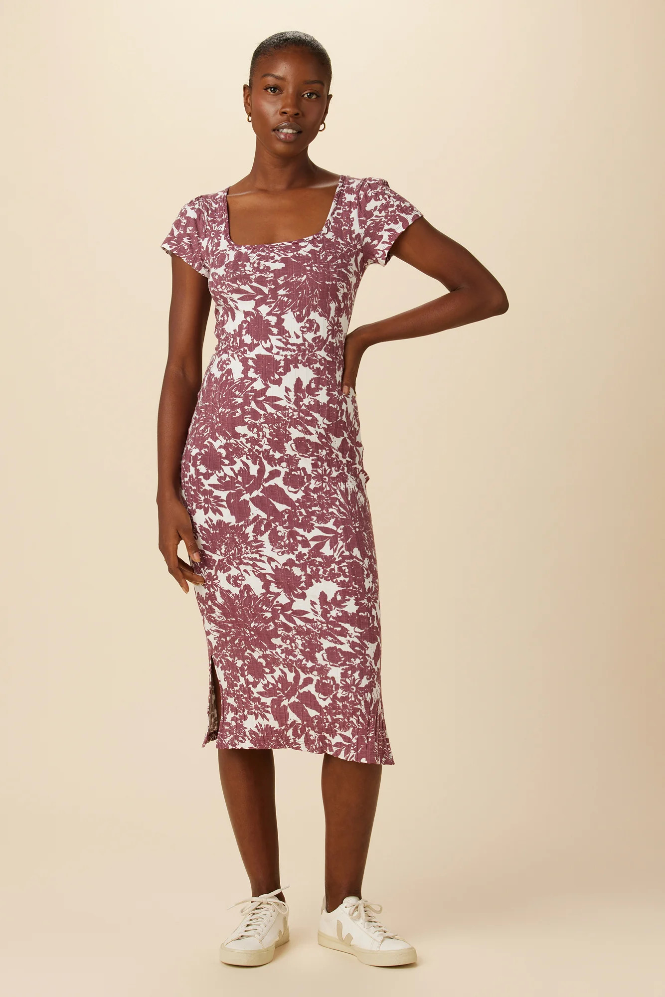 Cleo Provence Rib Dress - Verona Truffle | Amour Vert