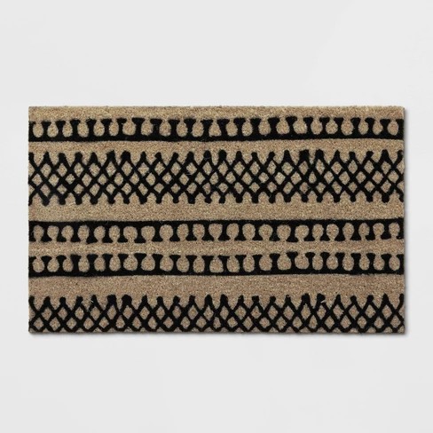 1'6"X2'6"/18"X30" Stripe Tufted Doormat Black - Project 62™ | Target