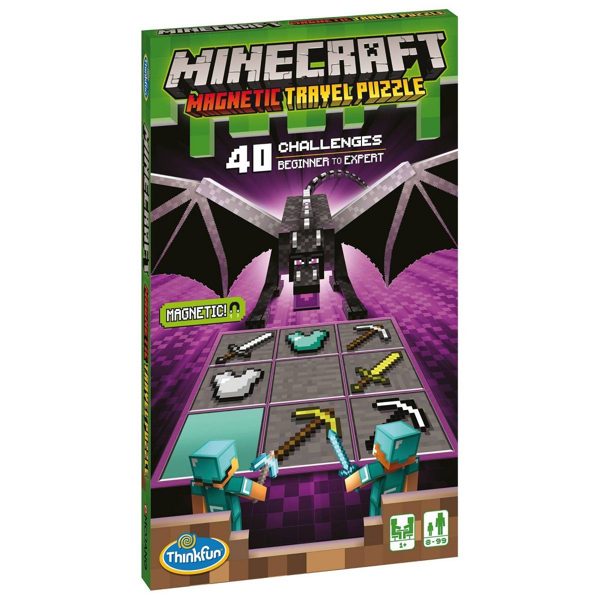 ThinkFun Minecraft Magnetic Travel Puzzle Board Game | Target