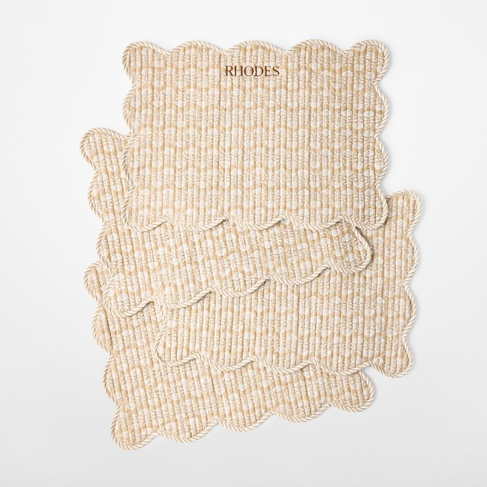 Scalloped Block Print Placemats, Set of 4 | Mark and Graham