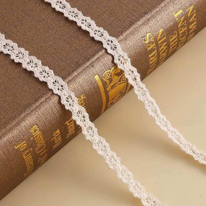 Vintage Cotton Lace Ribbon, Bridal Wedding Decoration, Beige Lace Trim for Scrapbooking, DIY, 10 ... | Amazon (US)