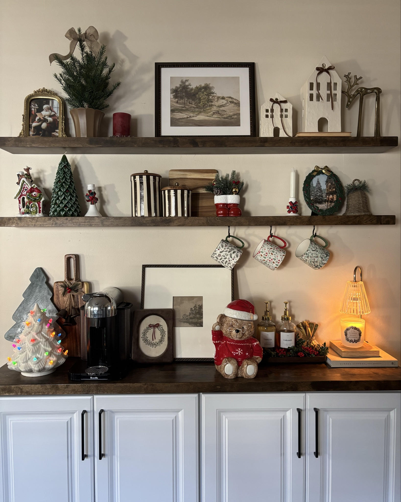 2025 Christmas Coffee Bar in Photos 🎄🤍🔔
Traditional + nostalgic Christmas vibes for my coffee bar this year! Simple, warm, and cozy☕️

Classic Christmas, traditional Christmas, Christmas coffee bar, coffee bar inspo, coffee bar styling, Christmas decor, Christmas decor styling, small home inspo 

#LTKHome #LTKHoliday #LTKFindsUnder50
