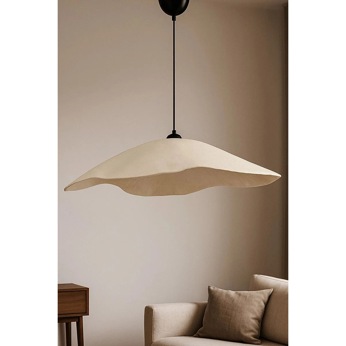 Elegant Adjustable Chandelier, Cream & Gold Finish, 20 - 25.6 inches Height | Durable Metal Body ... | Wayfair North America