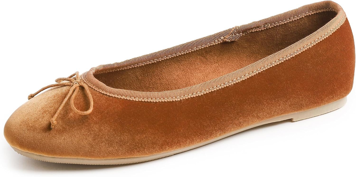 FEVERSOLE Women's Ultra Soft Colorful Memory Foam Cushioned Faux Suede Home Ballet Flats | Amazon (US)