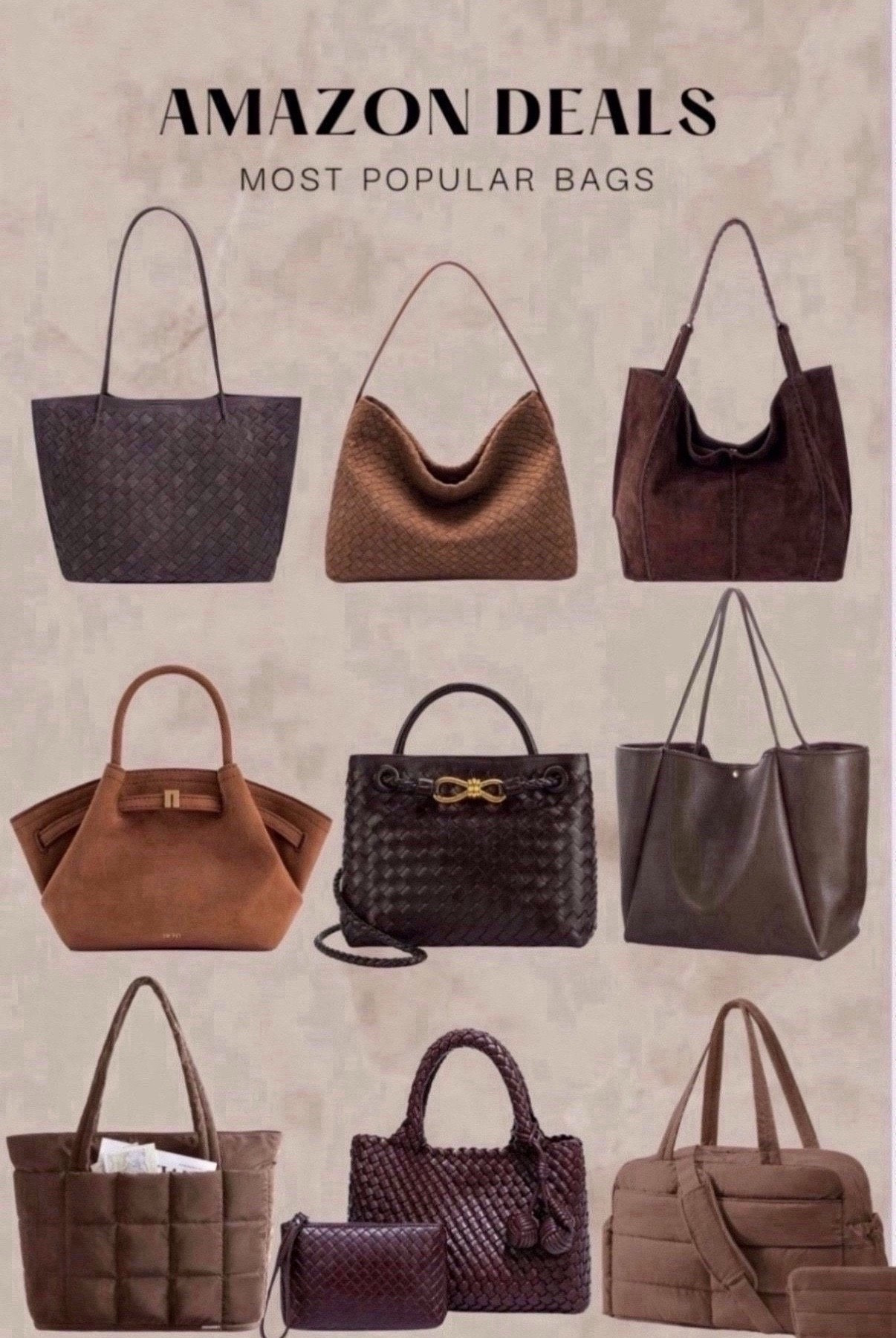 bestselling handbags 
tote bag 
brown aesthetic 






#amazonfashion #winterfashion #travelbag #workbag
