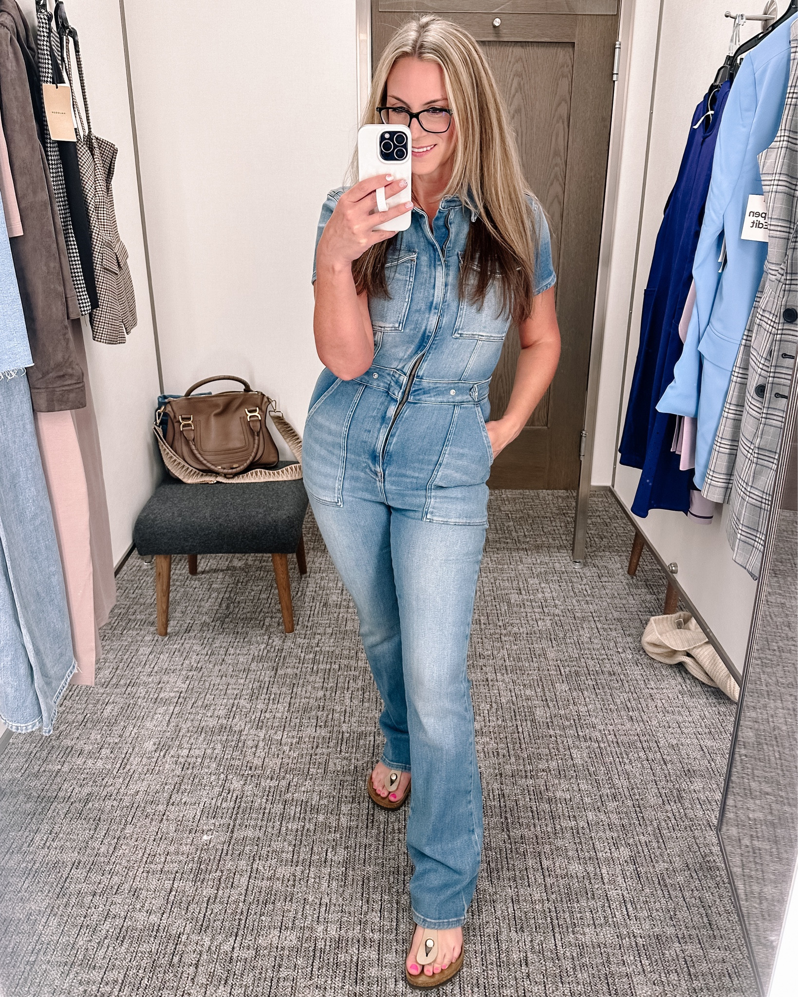 This denim jumpsuit is 30% off this Black Friday weekend and it’s just too good!  Fits in all the right places and gives a perfect hourglass shape. I just picked it up and you should too! I’m in a large  

#LTKmidsize #LTKCyberWeek #LTKover40