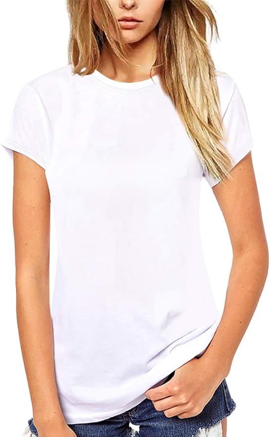 Beluring Women T Shirt Short Sleeve Crew Neck Tee Summer Tops Blouse | Amazon (US)