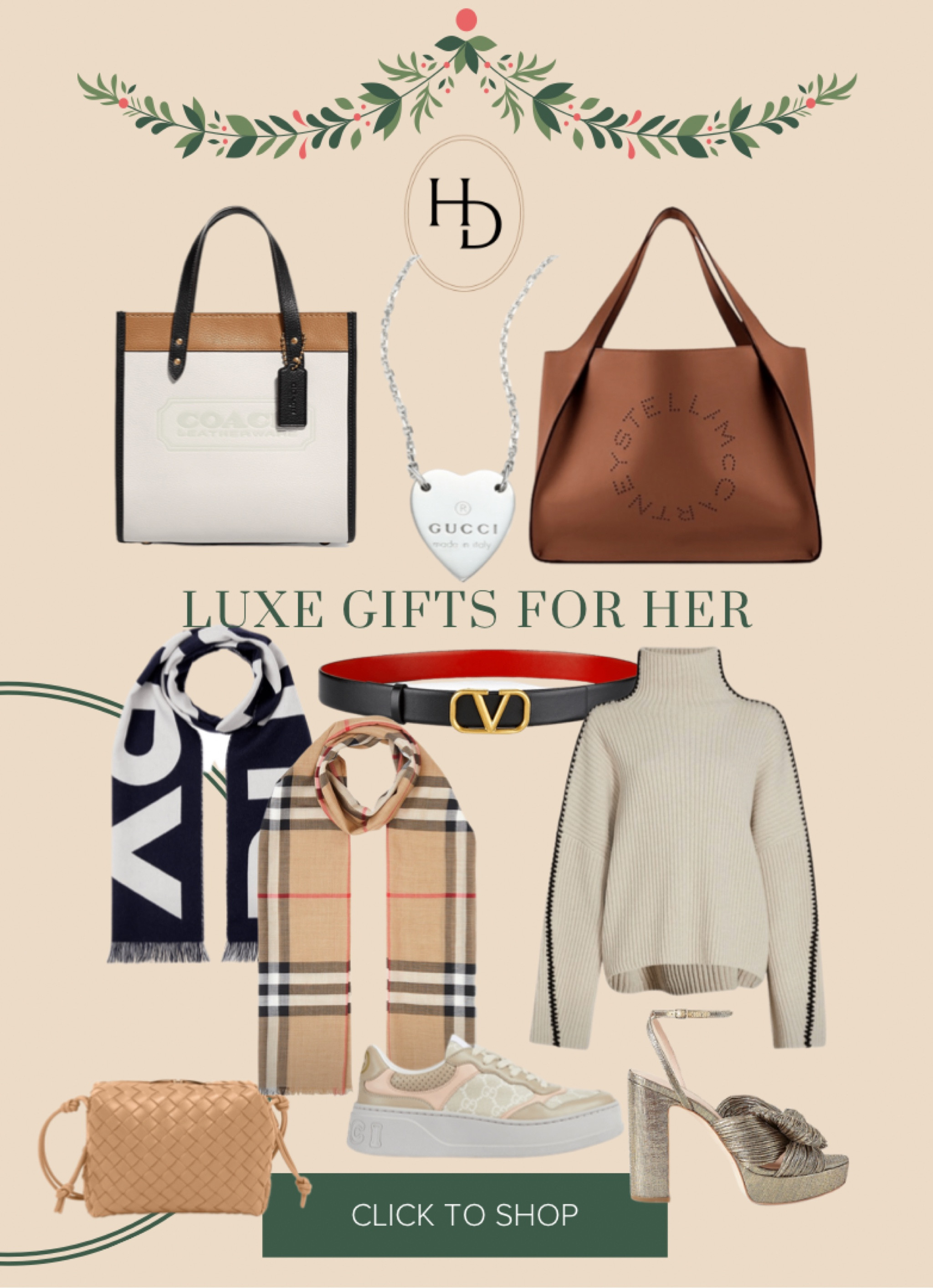 Designer tote // tote bag // Burberry scarf // Gucci sneakers // designer logo // belts // gifts for her // luxe guys // 

#LTKGiftGuide #LTKshoecrush #LTKHoliday