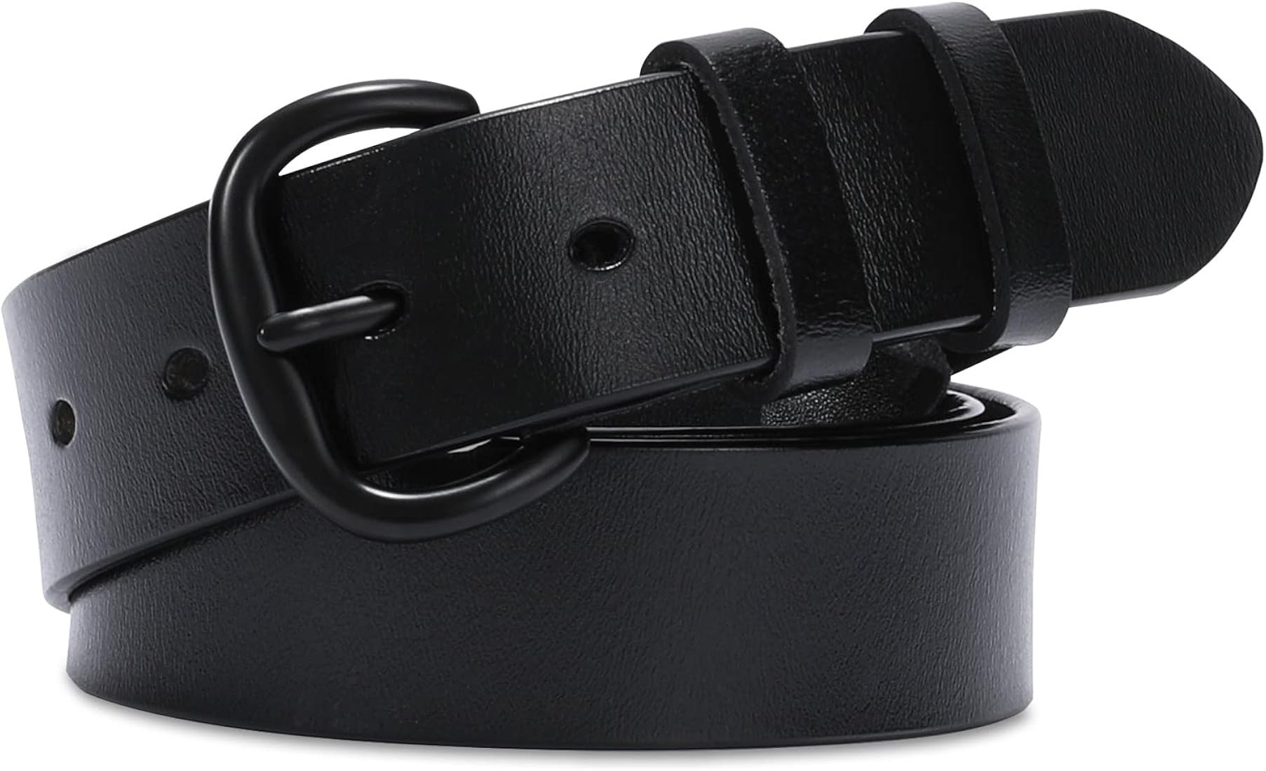 WHIPPY Women Leather Belt for Jeans Pants Dresses Black Ladies Waist Belt with Pin Buckle | Amazon (US)