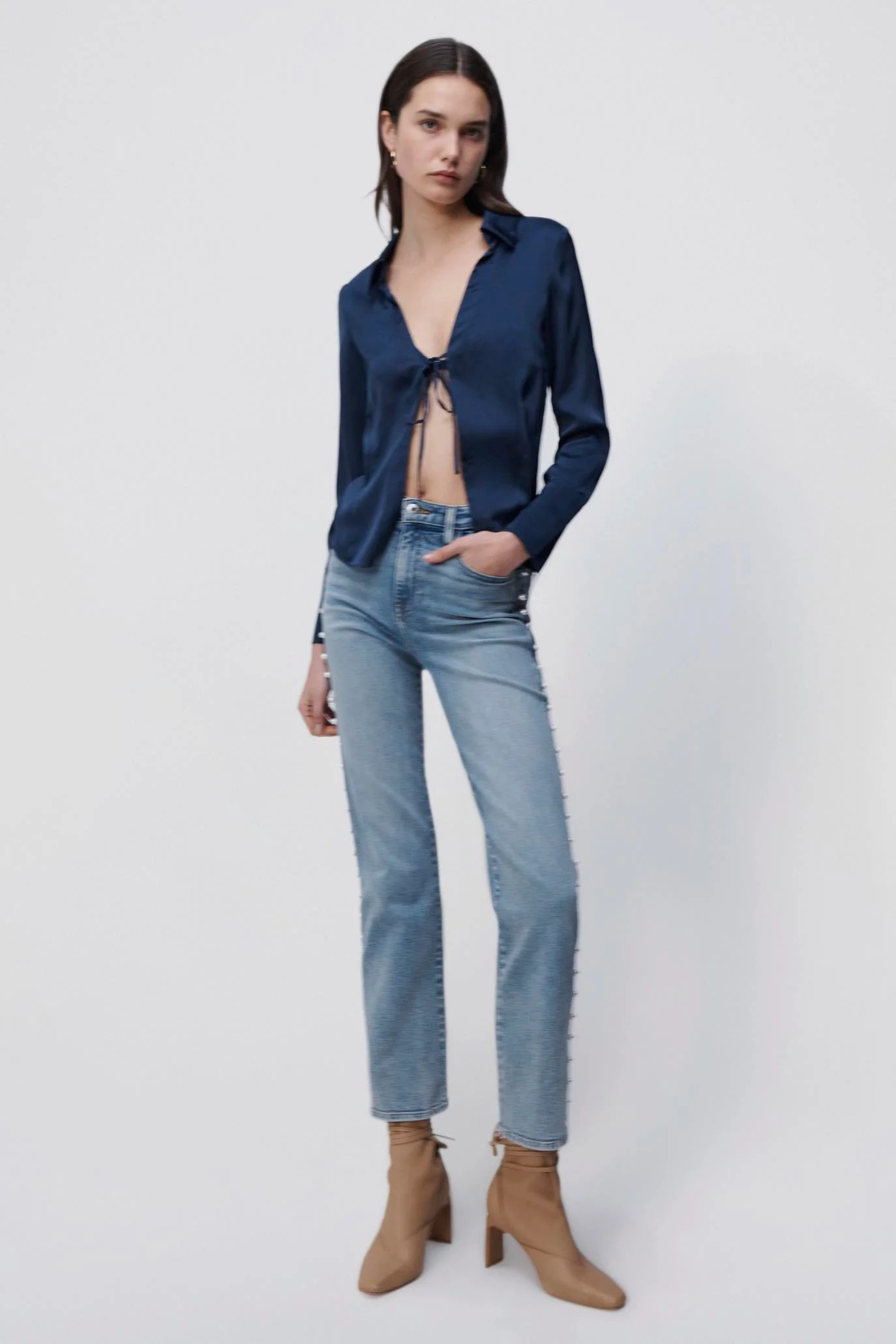 Amelia Embellished Straight Leg Denim | Simkhai