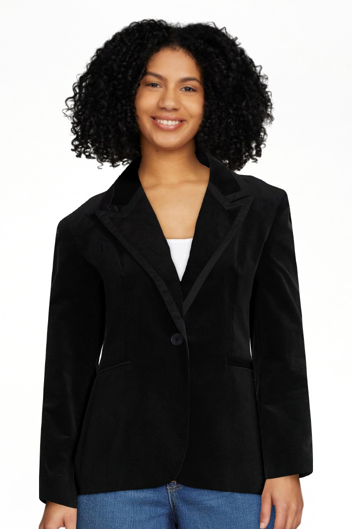 Free Assembly Women's Single Breasted Velvet Blazer, Sizes XS-XXL - Walmart.com | Walmart (US)
