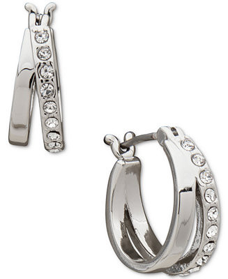 Extra-Small Pavé Split Hoop Earrings, 0.49" | Macy's