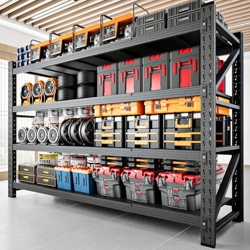 RAVIGIN 5000LBS Storage Shelves,71" W Garage Shelving Heavy Duty Metal Adjustable Garage Shelves,... | Amazon (US)