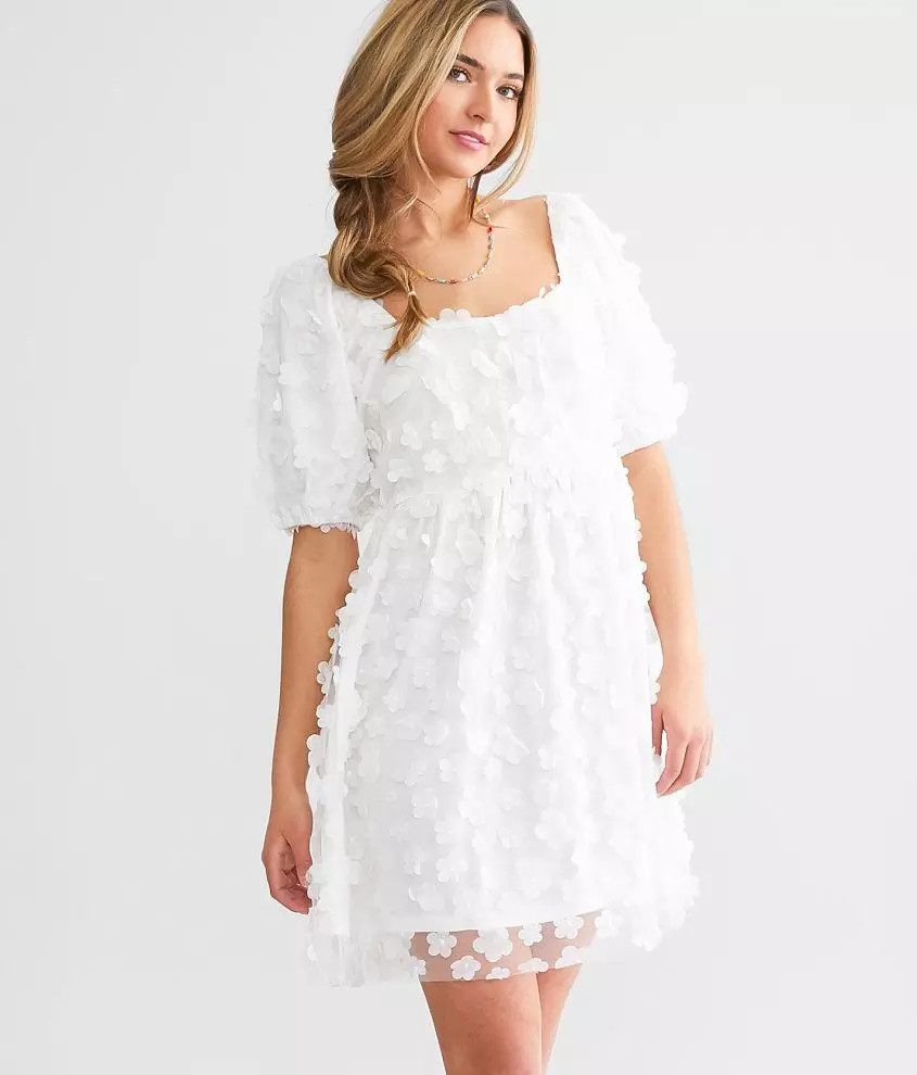 Baevely 3D Floral Babydoll Dress | Buckle