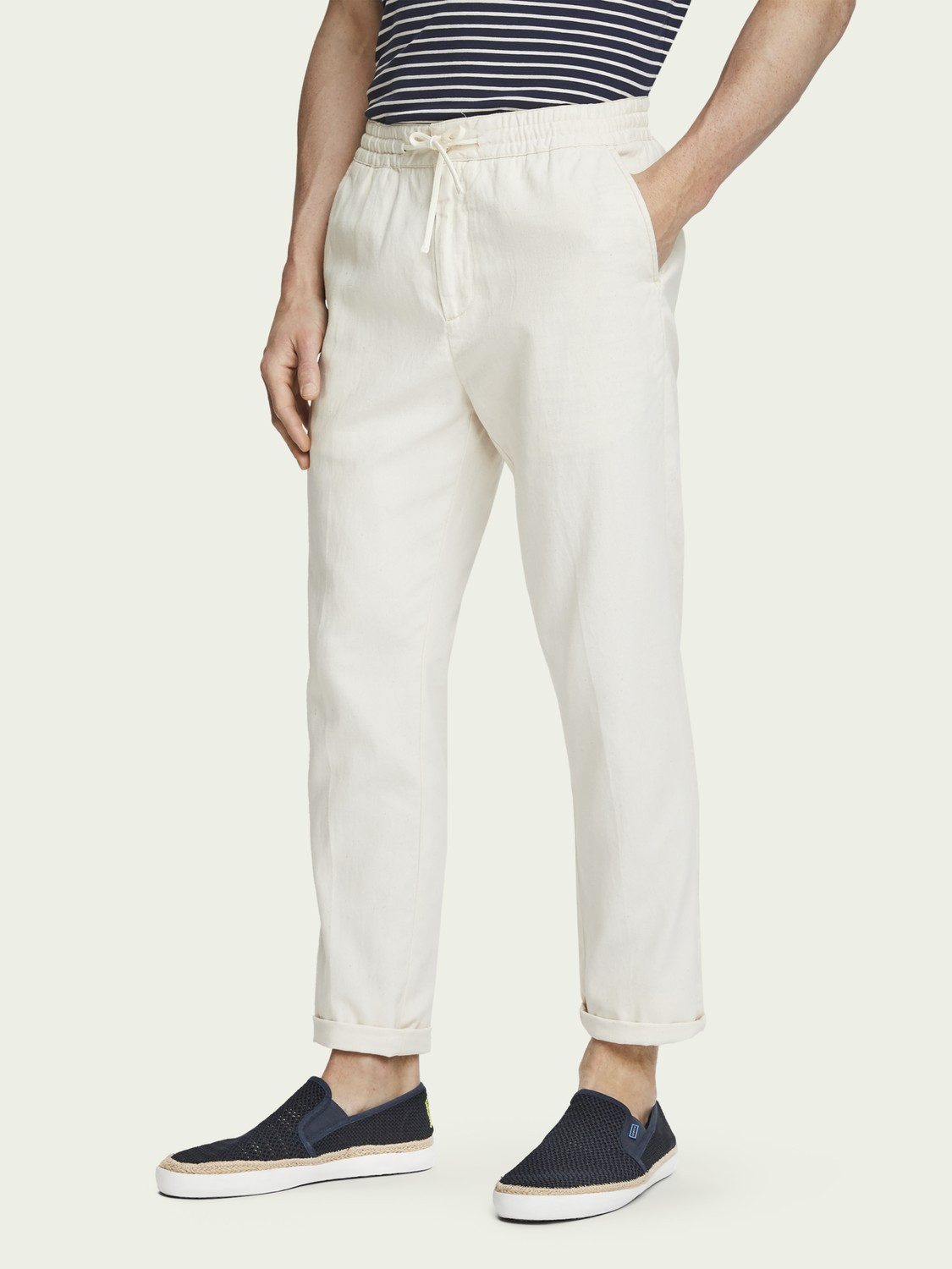 Warren - Cotton-Linen Trousers  Regular straight fit
    
        | Men | Scotch & Soda (US)