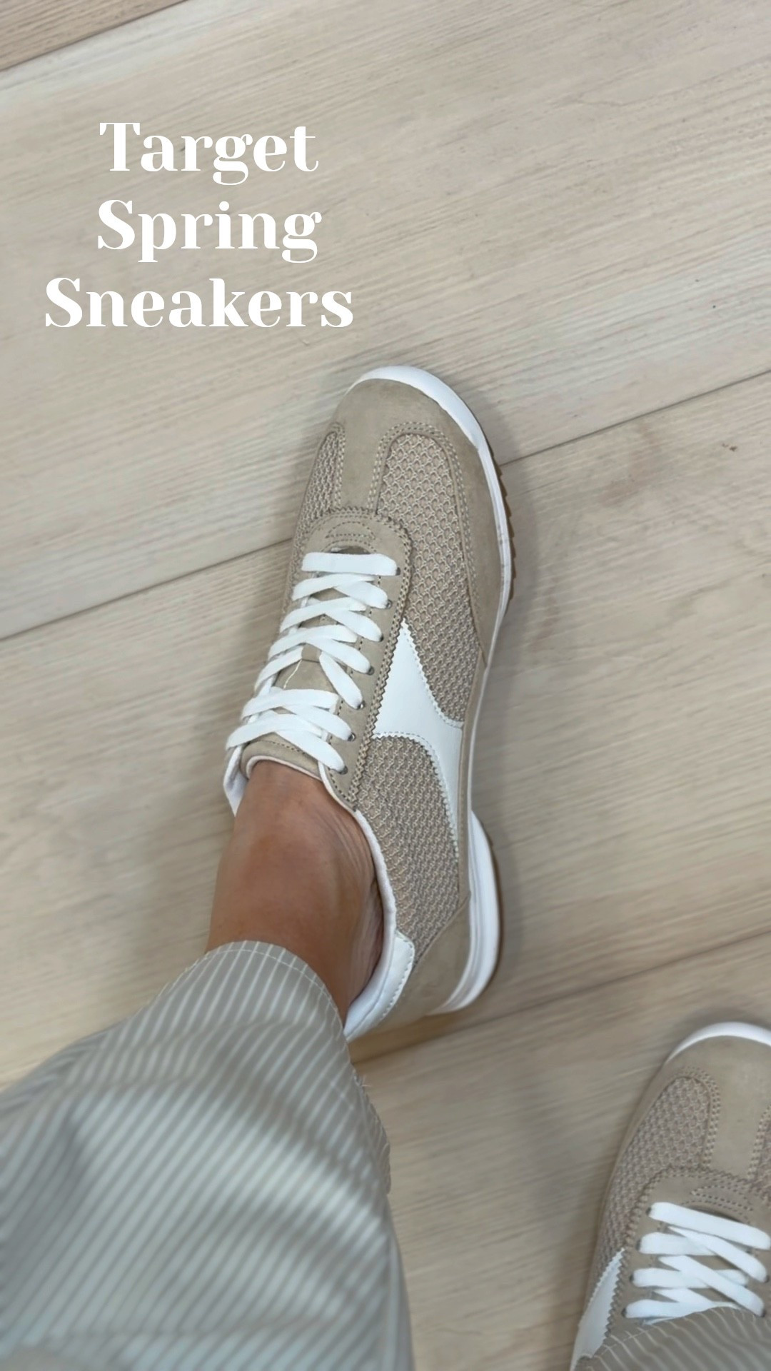 @Target ✨ Target sneaker find you’ll want to grab ASAP! These retro-inspired kicks are lightweight, neutral, and beyond comfy—perfect for spring errands, school drop-offs, or casual office days. I love how they elevate even the most basic outfit.