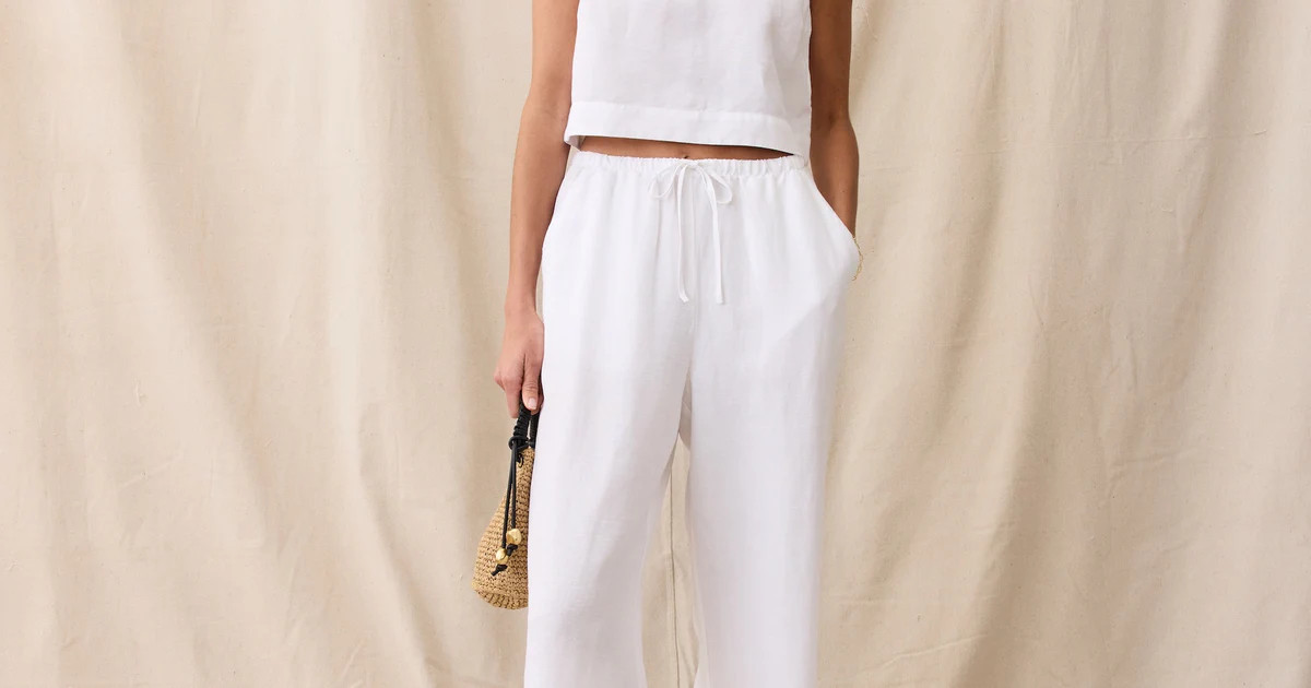 Linen Drawstring Wide Leg Pant | Marine Layer