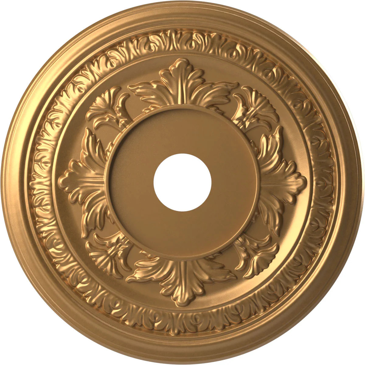 Ekena Millwork Baltimore Thermoformed 22-in W x 22-in L Painted Bright Coat Gold PVC Whole Ceiling Medallion | CMP22BABGL | Lowe's