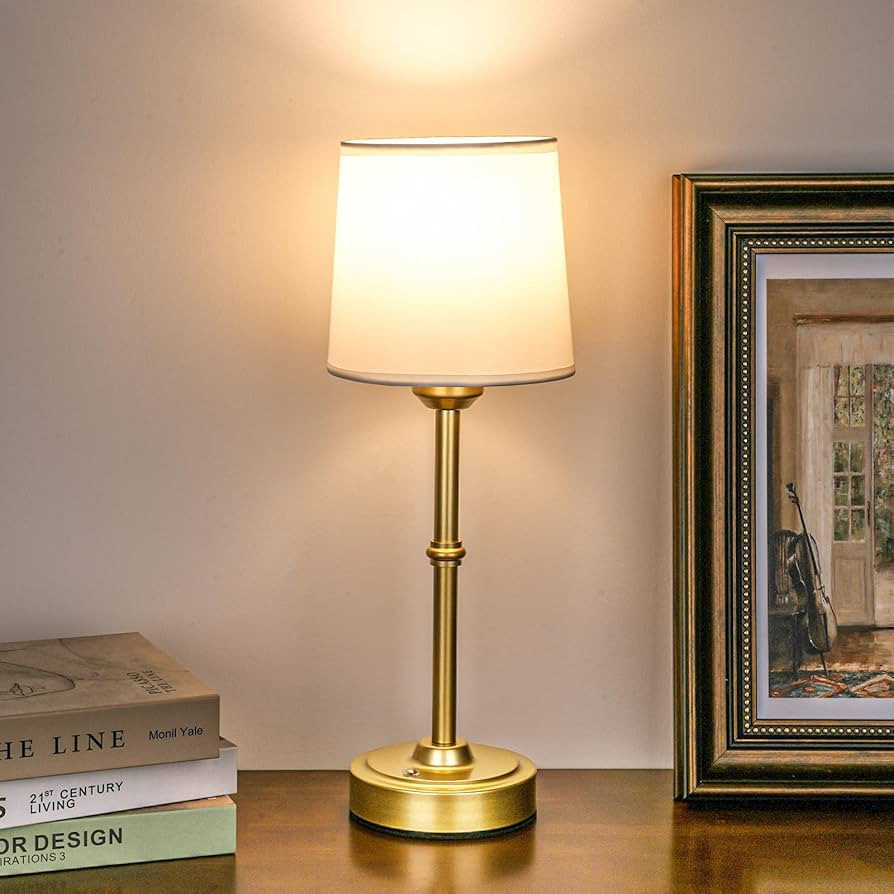 Gold LED Cordless Table Lamp Rechargeable-6000mAh Battery Operated Table Light,Wireless Lamps for... | Amazon (US)
