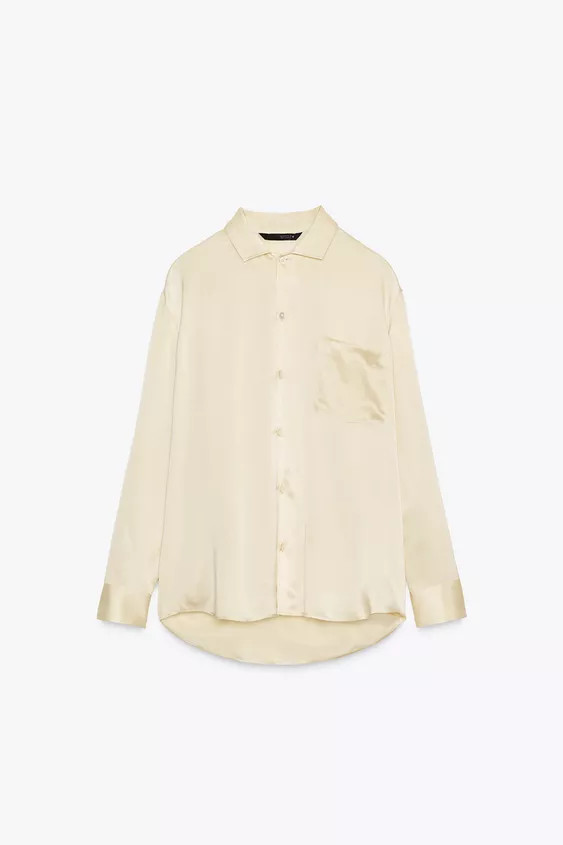 ZW COLLECTION 100% SILK SHIRT WITH POCKET | Zara UK