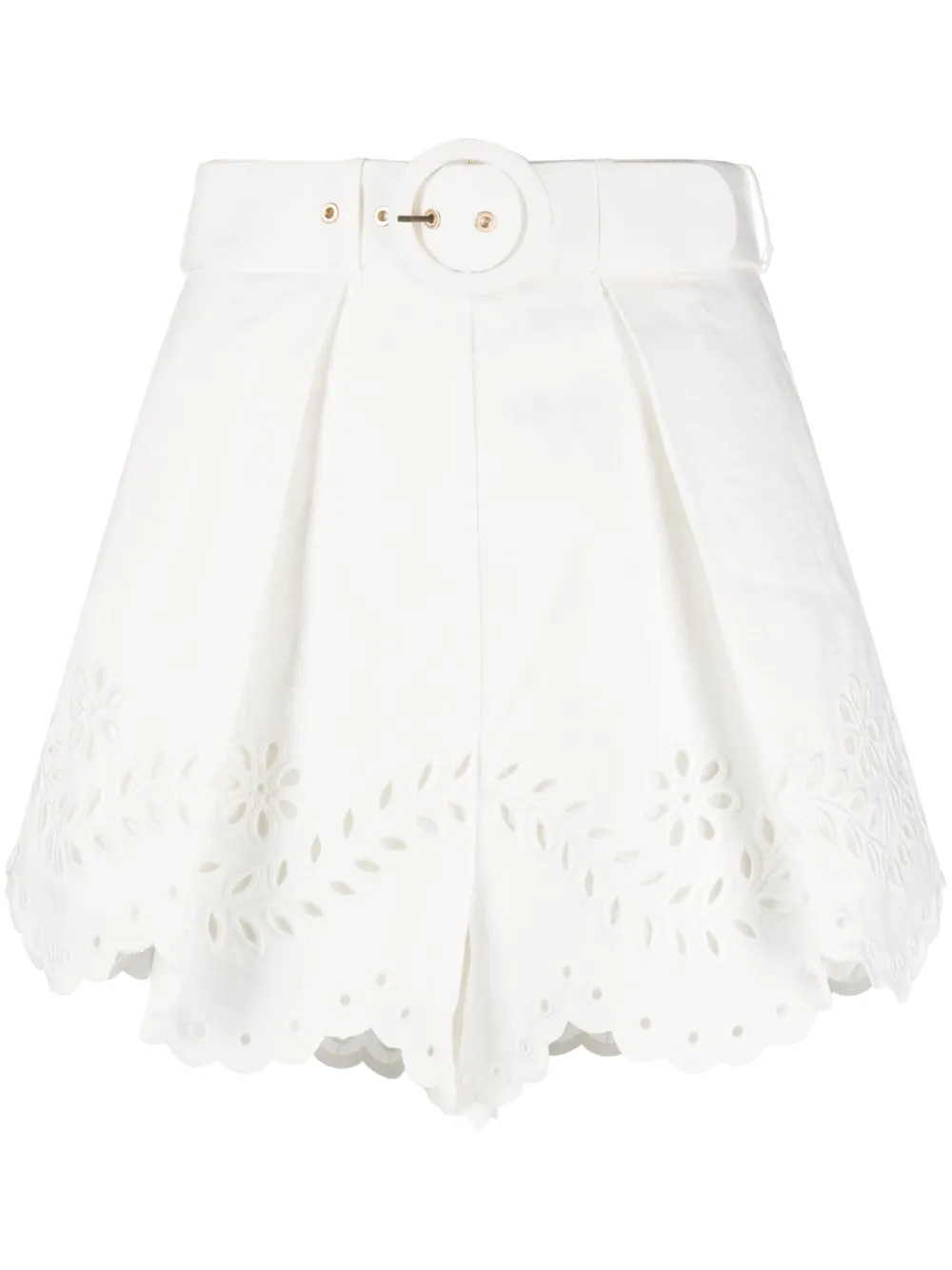 ZIMMERMANN Junie floral-embroidered Shorts - Farfetch | Farfetch Global