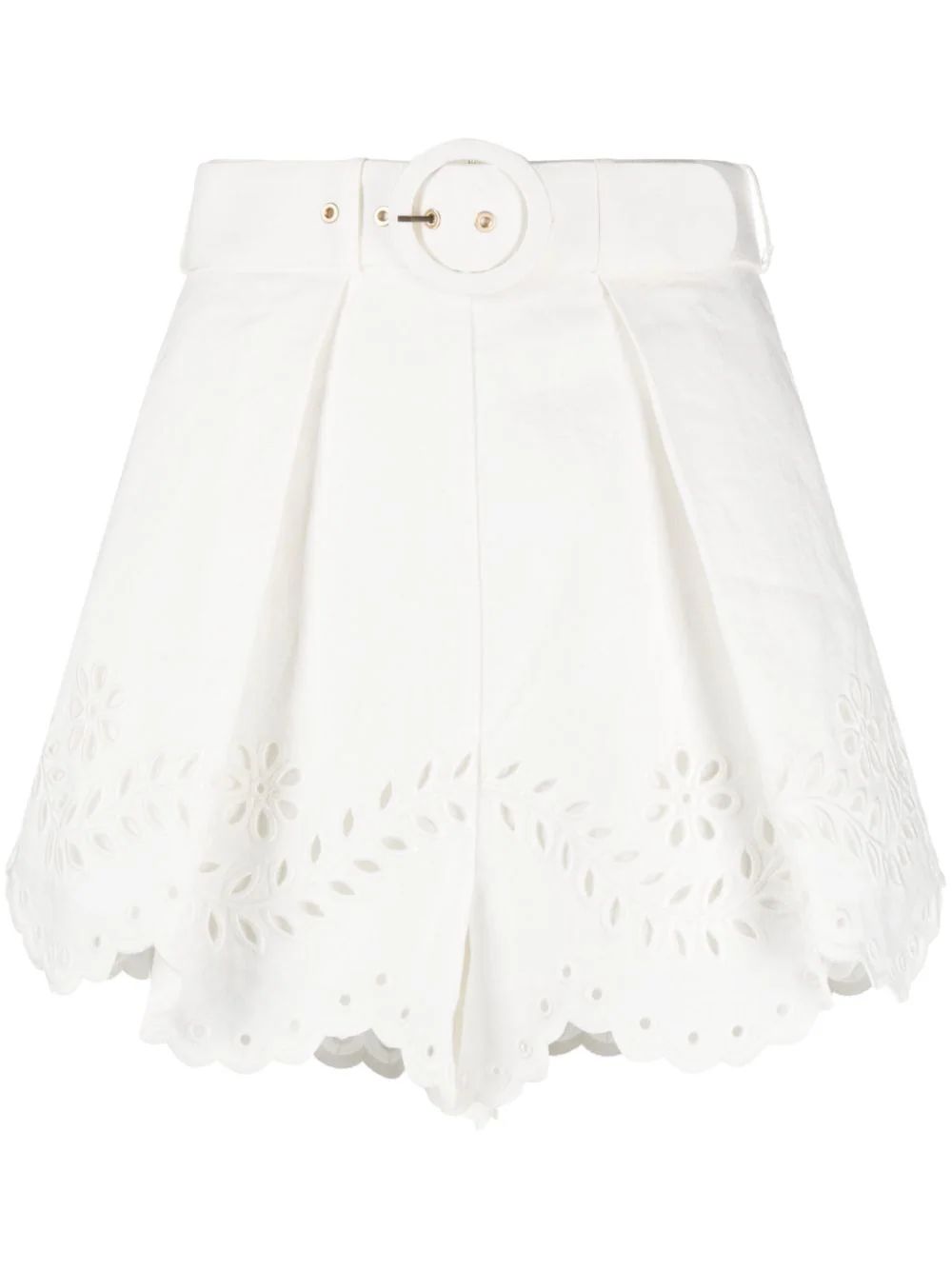 ZIMMERMANN Junie floral-embroidered Shorts - Farfetch | Farfetch Global