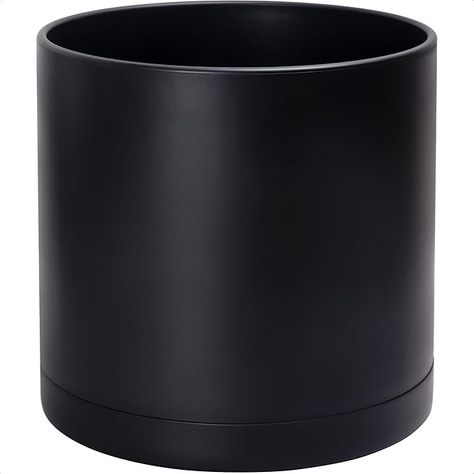 D'vine Dev 16 Inch Black Plastic Planter Pots for Plant Pot with Drainage Hole and Seamless Sauce... | Amazon (US)