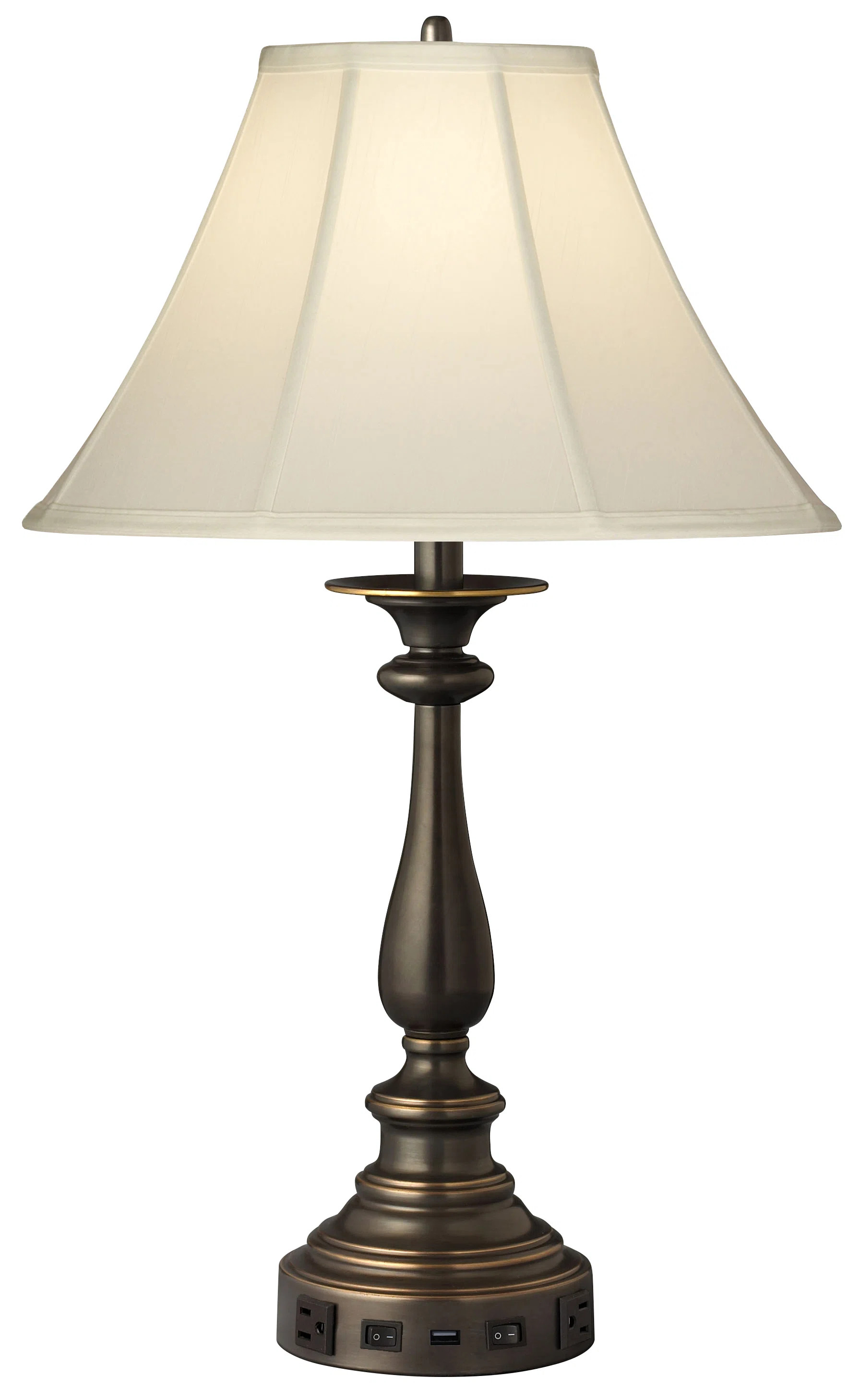 Medallion Lighting Traditional Madison Bronze 29" Madison Bronze Table Lamp with USB and Outlet |... | Wayfair North America
