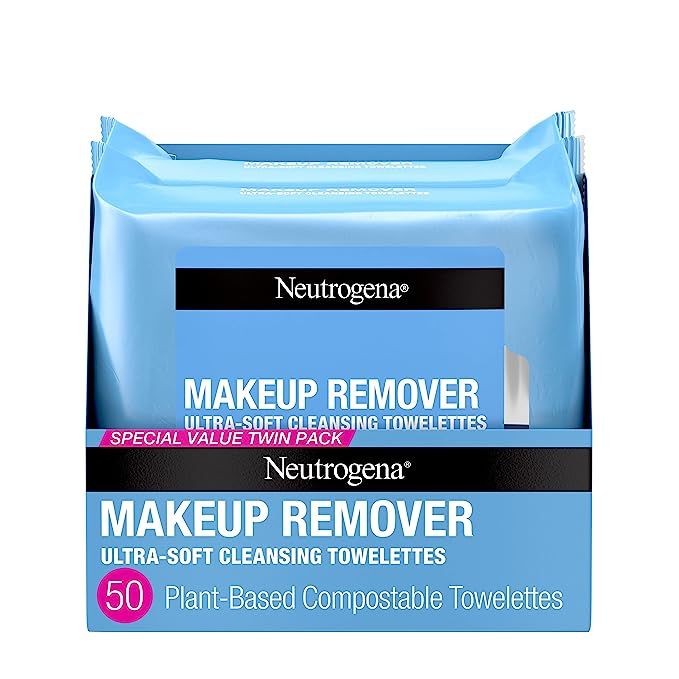 Neutrogena Makeup Remover Cleansing Face Wipes, Daily Cleansing Facial Towelettes Remove Makeup &... | Amazon (US)