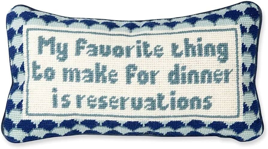 FURBISH Handmade Needlepoint Decorative Throw Pillow - Reservations - 8" x 14" -Custom Designer H... | Amazon (US)