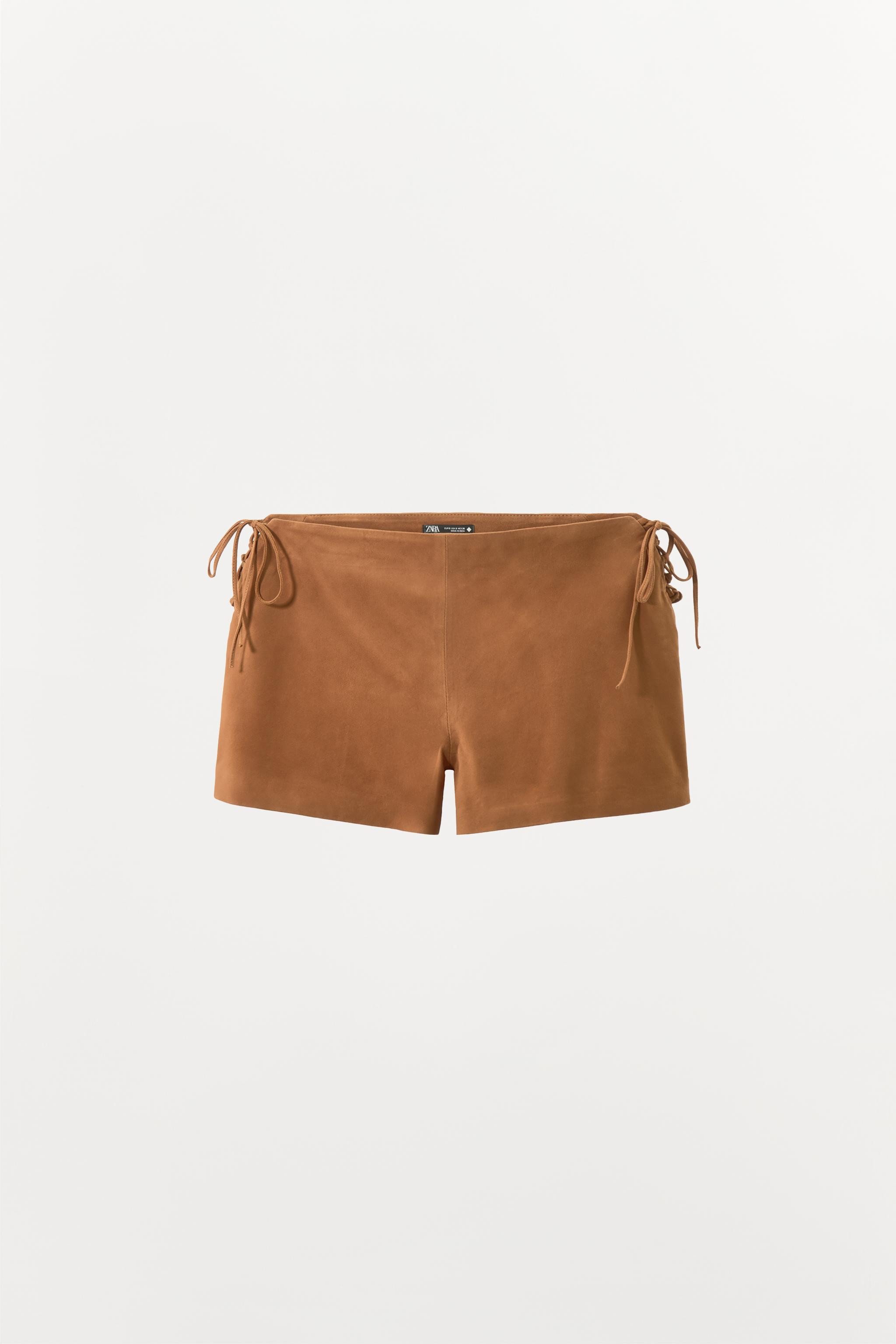 100% SUEDE TIE SHORTS | Zara US