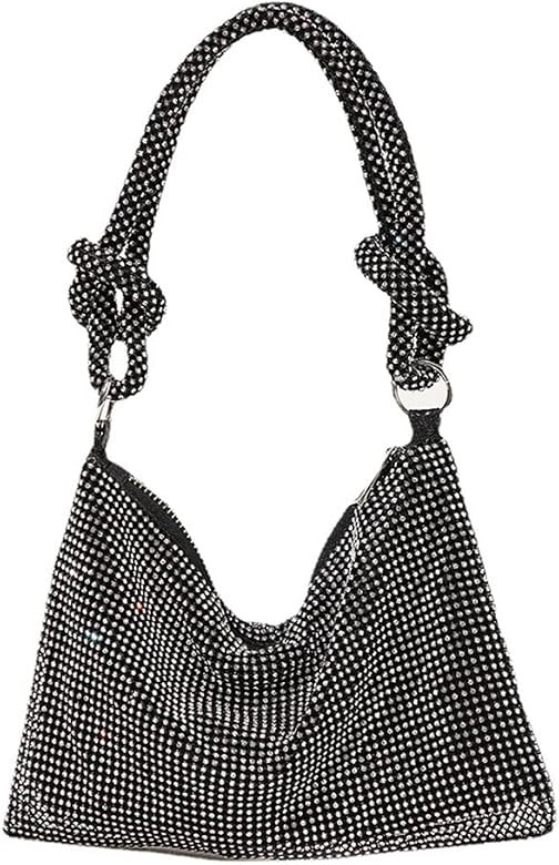 Rhinestone Purses for Women Chic Sparkly Evening Handbag Bling Hobo Bag Shiny Silver Clutch Purse... | Amazon (US)