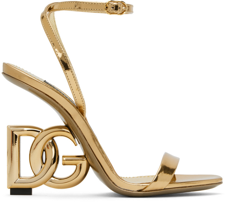 Dolce&Gabbana Gold Hardware Heeled Sandals | SSENSE