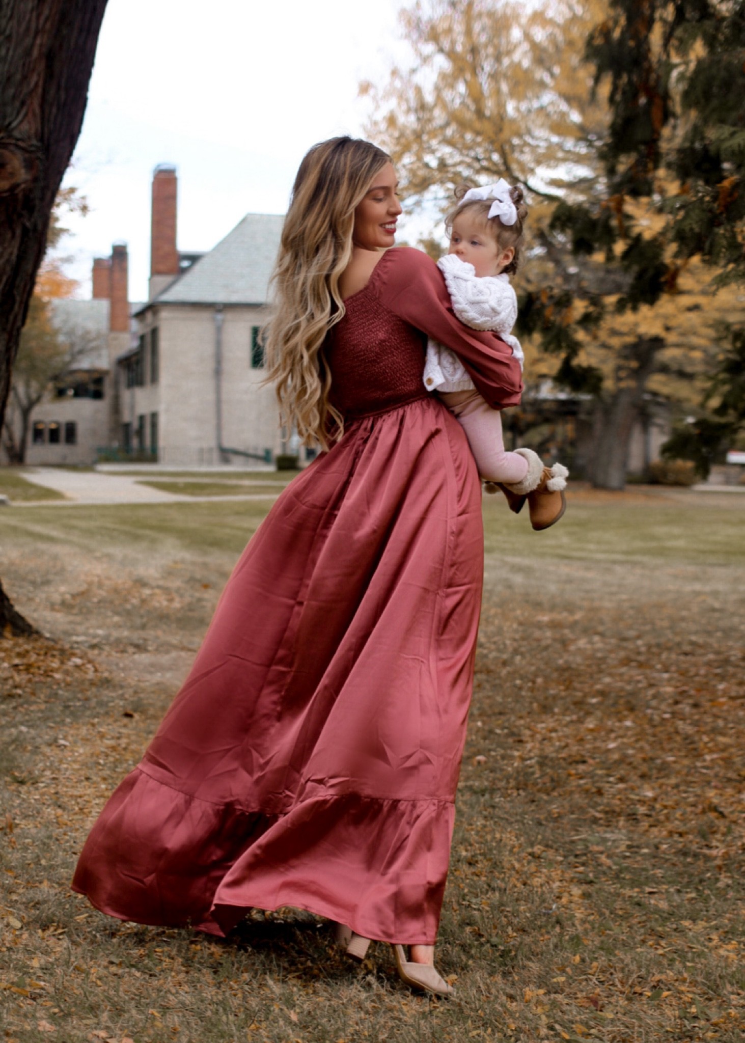 Maroon fall dress 

#LTKSeasonal #LTKHoliday #LTKfamily