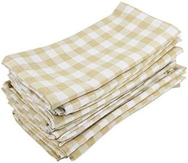 INFEI Soft Big Checked Cotton Dinner Cloth Napkins - Set of 12 (40 x 40 cm) - for Events & Home Use  | Amazon (US)